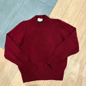 Reformation Calloway Regenerative Wool Sweater in Deep Burgundy